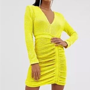 Yellow beaded dress